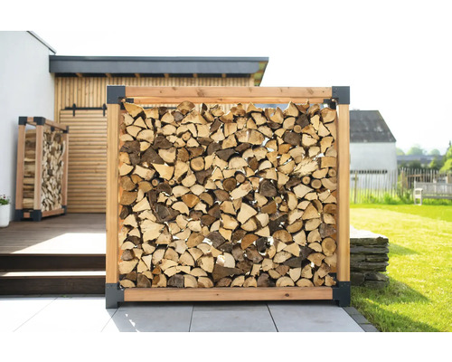 Aide d'empilage pour bois de cheminée WESTMANN Michel taille XXL 198 x 40 x 180 cm naturel