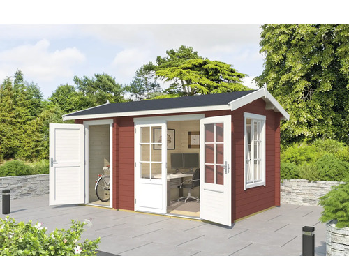 Abri de jardin Outdoor Life Wrexham 1 avec plancher 430 x 288,1 cm rouge de Falun