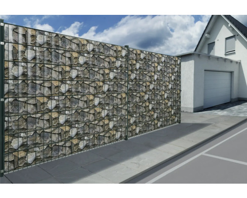 Gabionenzaun als Sichtschutz im Garten