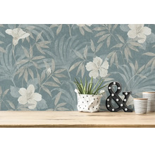 Vliestapete 38028-5 Cuba Floral blau beige