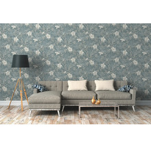 Vliestapete 38028-5 Cuba Floral blau beige