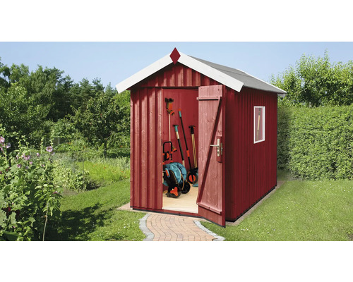 Abri de jardin weka maison suédoise Taille 1 avec plancher 162 x 168 cm rouge de Falun