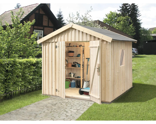 Abri de jardin weka maison suédoise Taille 3 avec plancher 240 x 246 cm naturel