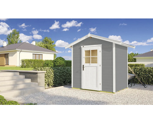 Gartenhaus weka 223 Gr. 1 inkl. Fußboden 260 x 178 cm grau Gartenhaus aus Holz mit Tür im Außenbereich