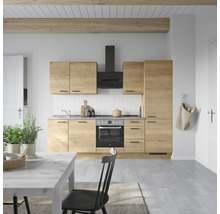 Bloc cuisine complète équipée NOBILIA Natur 270 cm façade chêne sierra mate variante à droite monté 4004539019911