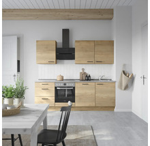 Bloc cuisine complète équipée NOBILIA Natur 240 cm façade chêne sierra mate variante à gauche monté 4004539019713