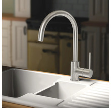 Robinet de cuisine Lenz LIO acier inoxydable brillant 42030011