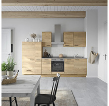 Bloc cuisine complète équipée NOBILIA Natur 300 cm façade chêne sierra mate variante à gauche monté 4004539020139