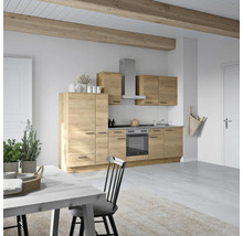 Bloc cuisine complète équipée NOBILIA Natur 300 cm façade chêne sierra mate variante à gauche monté 4004539020139