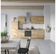 Bloc cuisine complète équipée NOBILIA Natur 300 cm façade chêne sierra mate variante à gauche monté 4004539020214