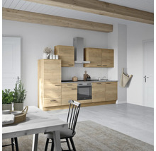 Bloc cuisine complète équipée NOBILIA Natur 300 cm façade chêne sierra mate variante à gauche monté 4004539020214