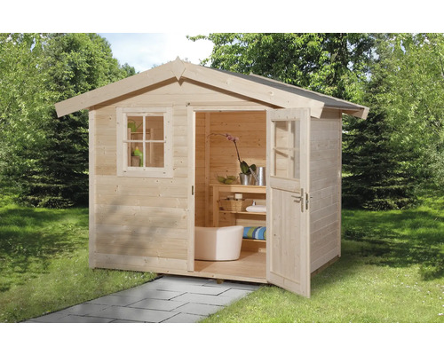 Gartenhaus weka 123 Gr. 2 inkl. Fußboden 306 x 274 cm natur