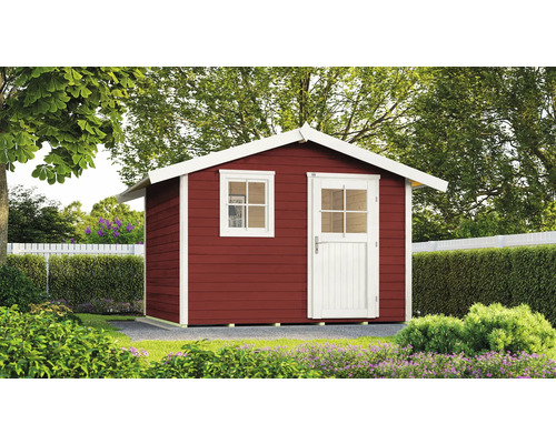 Abri de jardin weka 123 Taille 3 avec plancher 301 x 205 cm rouge de falun