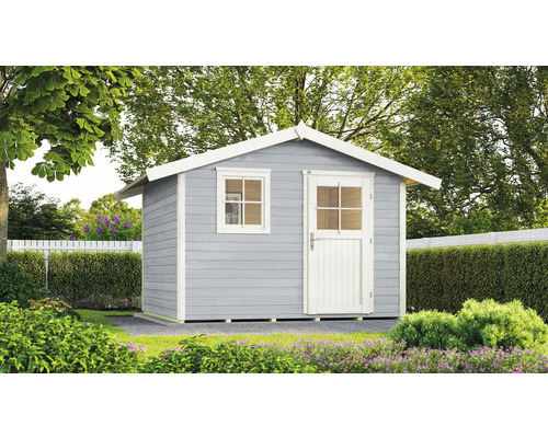 Gartenhaus weka 123 Gr. 3 inkl. Fußboden 380 x 239 cm grau Holzgartenhaus mit Fenster und Tür im Garten