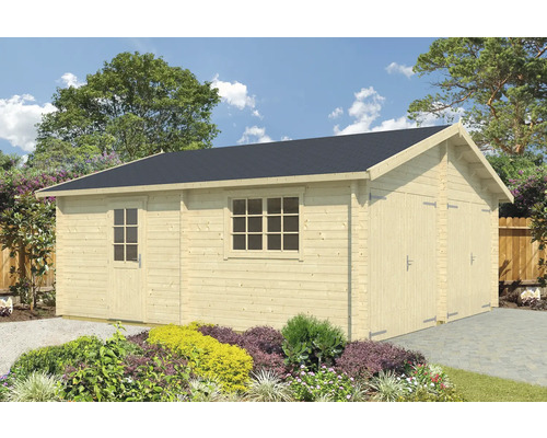 Holzgartenhaus mit Doppeltür, Tür und Fenster im Garten