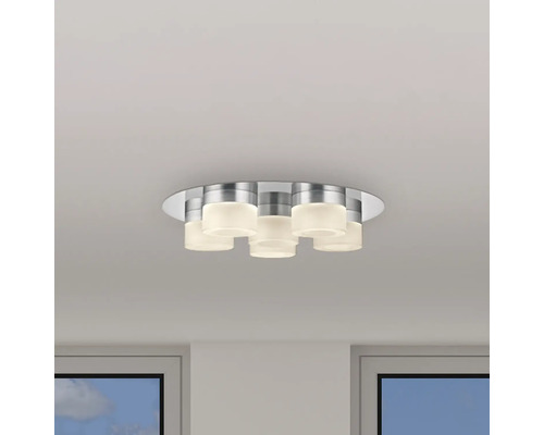 Plafonnier LED FLAIR 6 ampoules 37W 6x 630 lm 3000 K blanc chaud Ø 350 mm Azimech chrome Plafonnier LED FLAIR 6 ampoules 37W 6x 630 lm 3000 K blanc chaud Ø 350 mm Azimech chrome