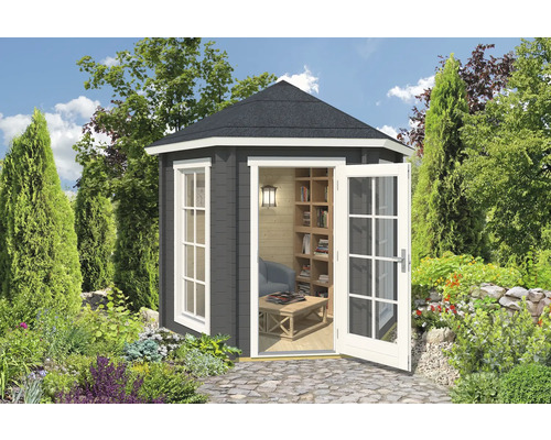 Pavillon Outdoor Life Inverness 44 avec plancher 280 x 242,5 cm gris carbone