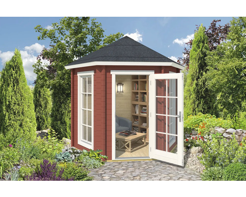 Abri de jardin Outdoor Life Inverness 44 avec plancher 280 x 242,5 cm rouge de Falun
