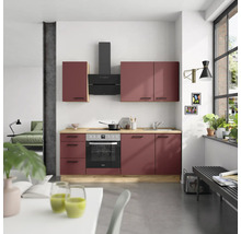 Cuisine complète NOBILIA avec appareils Urban 210 cm rouille mat prémontée variante gauche 4004539015791