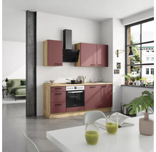 Cuisine complète NOBILIA avec appareils Urban 210 cm rouille mat prémontée variante gauche 4004539015791