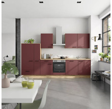 Cuisine intégrée avec armoires de cuisine, hotte aspirante et cuisinière électrique dans un design de cuisine moderne