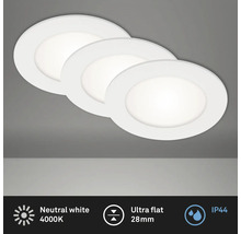 Set d'éclairages encastrés LED 3 pces IP44 3x6 W 3x600 lm 4000 K blanc Ø 12/10 cm 230 V