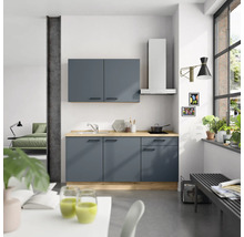 Cuisine complète NOBILIA avec appareils Urban 180 cm bleu fjord mat prémontée variante droite 4004539014732
