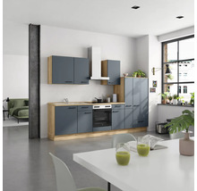 Cuisine complète NOBILIA avec appareils Urban 300 cm bleu fjord mat prémontée variante droite 4004539015296