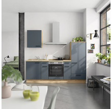 Cuisine complète NOBILIA avec appareils Urban 240 cm bleu fjord mat prémontée variante droite 4004539014978