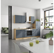 Cuisine complète NOBILIA avec appareils Urban 270 cm bleu fjord mat prémontée variante droite 4004539015135