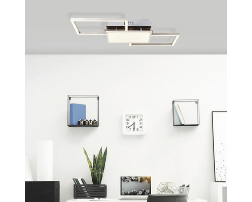 Plafonnier LED métal/plastique 1 ampoule 30 W 3700 lm hxl 70x510 mm Zelia blanc