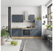 Cuisine complète NOBILIA avec appareils Urban 270 cm bleu fjord mat prémontée variante droite 4004539015135
