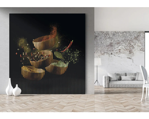 Dekoratives Wandbild mit Gewürzmotive in einem hellen Wohnraum.