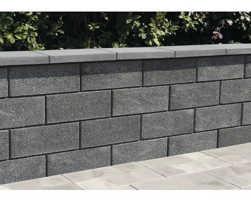 Mur de jardin gris en blocs de béton