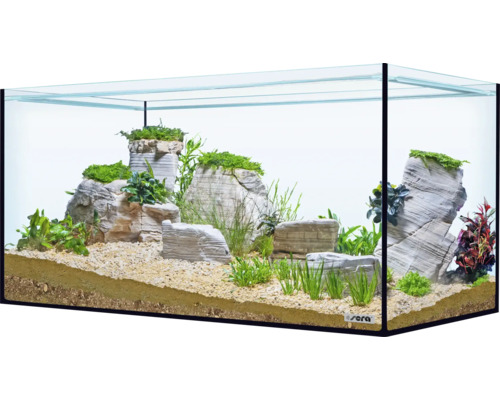 Aquariumdekoration sera Hardscape Set Scaper AquaTank Monument Rock für 96 bis 160 Liter, optimal 128 l, inkl. Rock Desert , floredepot, Gravel Ocher, Gravel Beige (ohne Pflanzen und Aquarium)