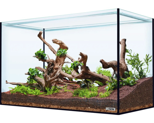 Décoration d'aquarium sera Hardscape Set AquaTankRio Negro pour aquarium de 96 à 126 litres, parfait pour 96 litres, avec Scaper Wood, Scaper Root, floredepot, Gravel Brown (sans plantes et aquarium) Aquarium avec bois flotté et plantes