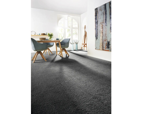 Innenraum mit Teppichboden, Esstisch und Stühlen