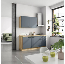 Cuisine complète NOBILIA avec appareils Urban 180 cm bleu fjord mat prémontée variante droite 4004539014732