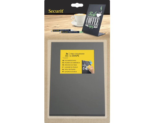 Tableau noir de table Securit format A5 en forme de L