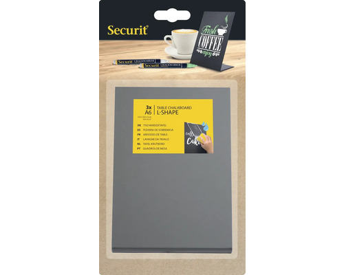 Securit Tischkreidetafel Set mit drei Tafeln in A6 Format