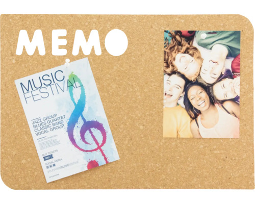 Memo Board mit Notizen und Foto