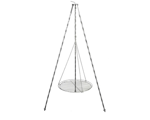 Gril pivotant avec trépied et grille