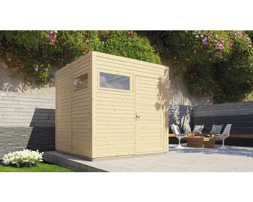 Abri de jardin Cubo 2 avec plancher 226 x 240 cm naturel en exclusivité chez Hornbach Abri de jardin Cubo 2 avec plancher 226 x 240 cm naturel en exclusivité chez Hornbach