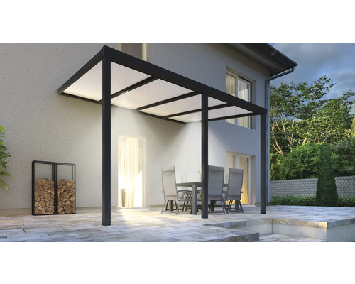 Toiture pour terrasse Veranda Easy éclairage LED 400 x 300 cm anthracite