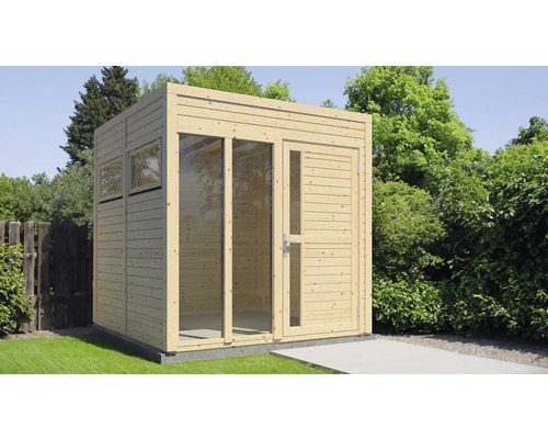 Abri de jardin Bertilo Cubo 2 Office avec plancher 226 x 234 cm nature