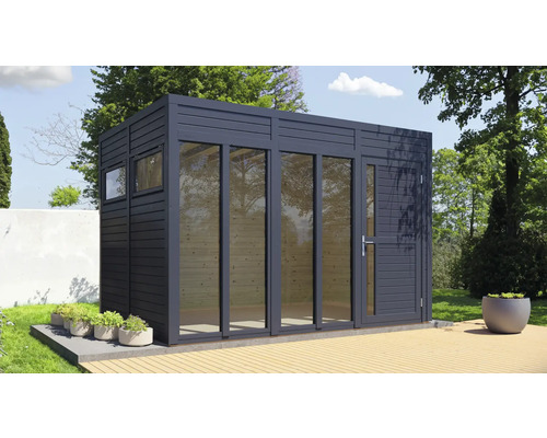 Abri de jardin Bertilo Cubo 3 Office avec plancher 336 x 234 cm anthracite