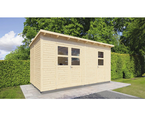 Abri de jardin Konsta Laisholm 2 avec plancher 447 x 234 cm naturel Abri de jardin Konsta Laisholm 2 avec plancher 447 x 234 cm naturel