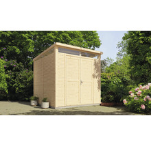 Gartenhaus Bertilo Woodline Pultdach mit Fußboden 226 x 240 cm natur