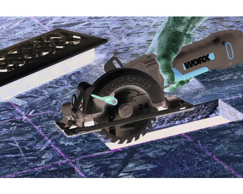 Scie circulaire coupant un morceau de bois