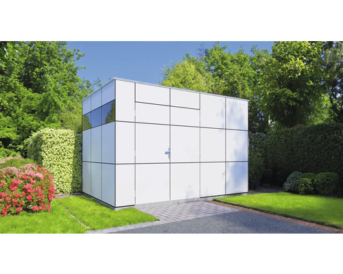 Abri de jardin Bertilo Design HPL 2 345 x 228 cm gris anthracite blanc